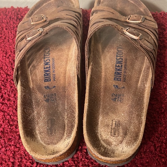 Birkenstock Granada Brown Oiled Leather 2 strap Sandals size 11 - Picture 4 of 17